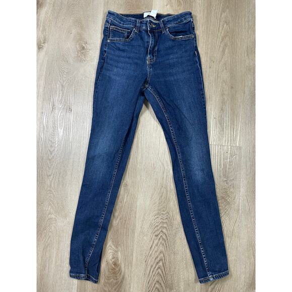 H&M Women's High Waist 8 Skinny Jeans Blue Stretch Denim‎ 99% Cotton Casual Y2K - Picture 2 of 10